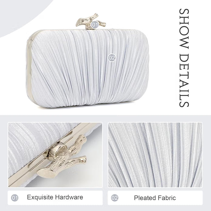 Dolovira Pleated Evening Clutch Bag