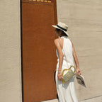 Luxury Women's Square Box Clutch with Woven Wave Handle