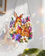 Deer in Bloom Light Suncatcher-Acrylic Window Art