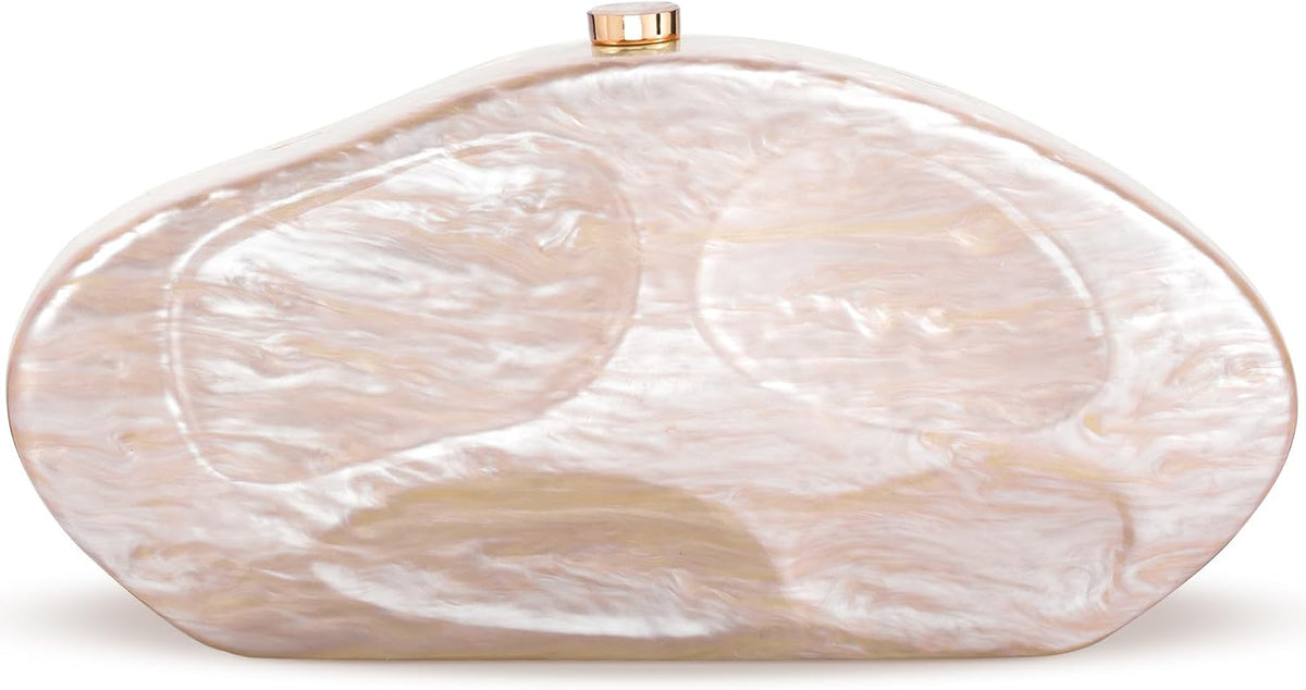 Acrylic Clutch Purse for Women, Fashion Irregular Shell Box Evening Bags Handbags for Wedding Party Prom Cocktail