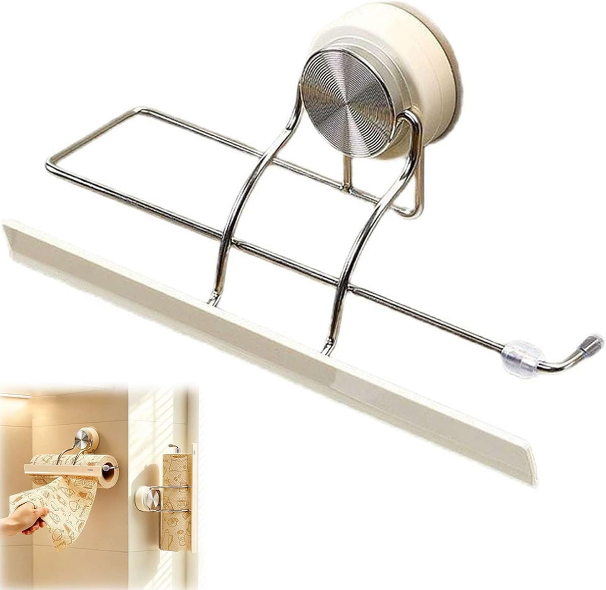 No-Drill Suction Cup Paper Towel Holder