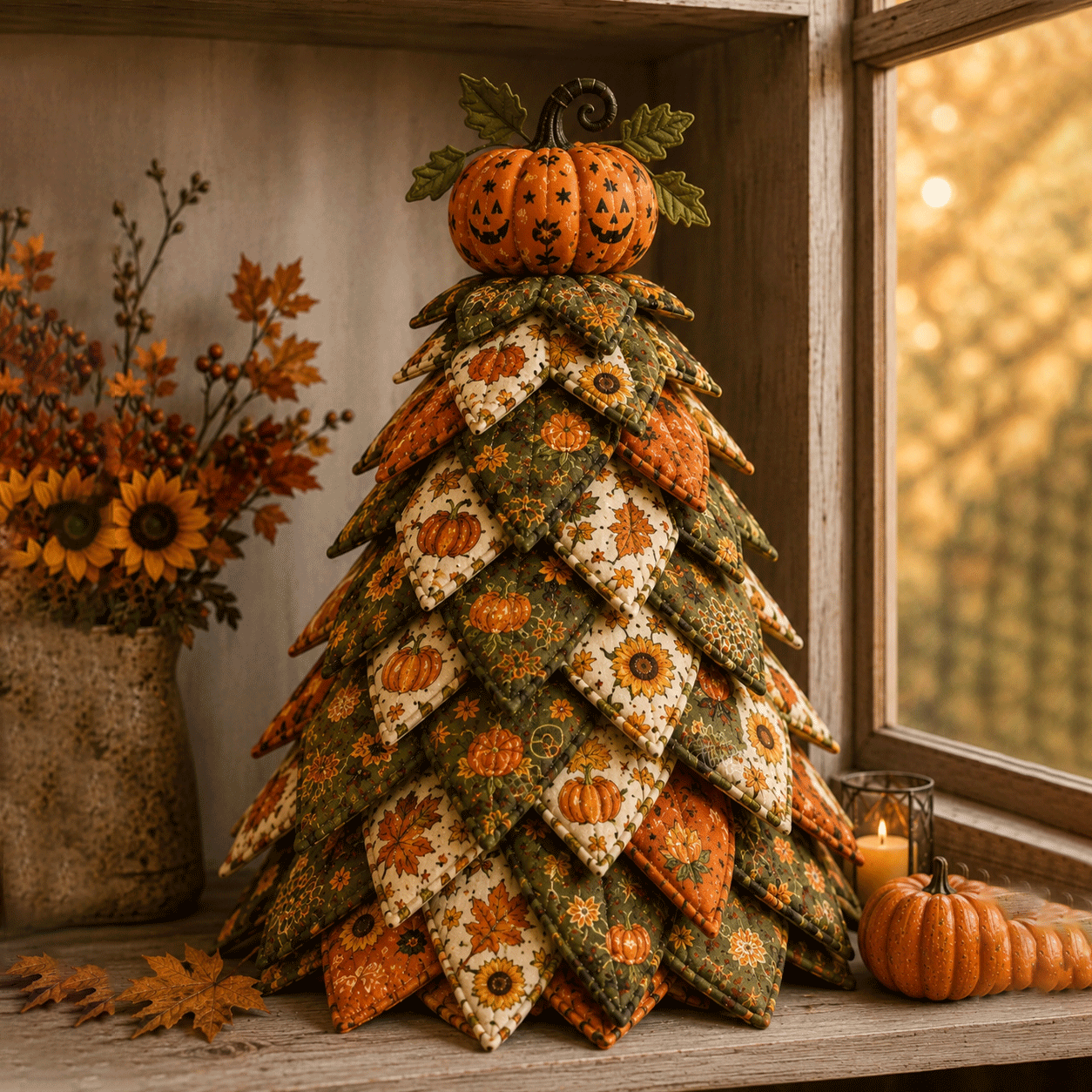 Ghost Moonlight - DIY Halloween Theme Quilted Fabric Tree Kit