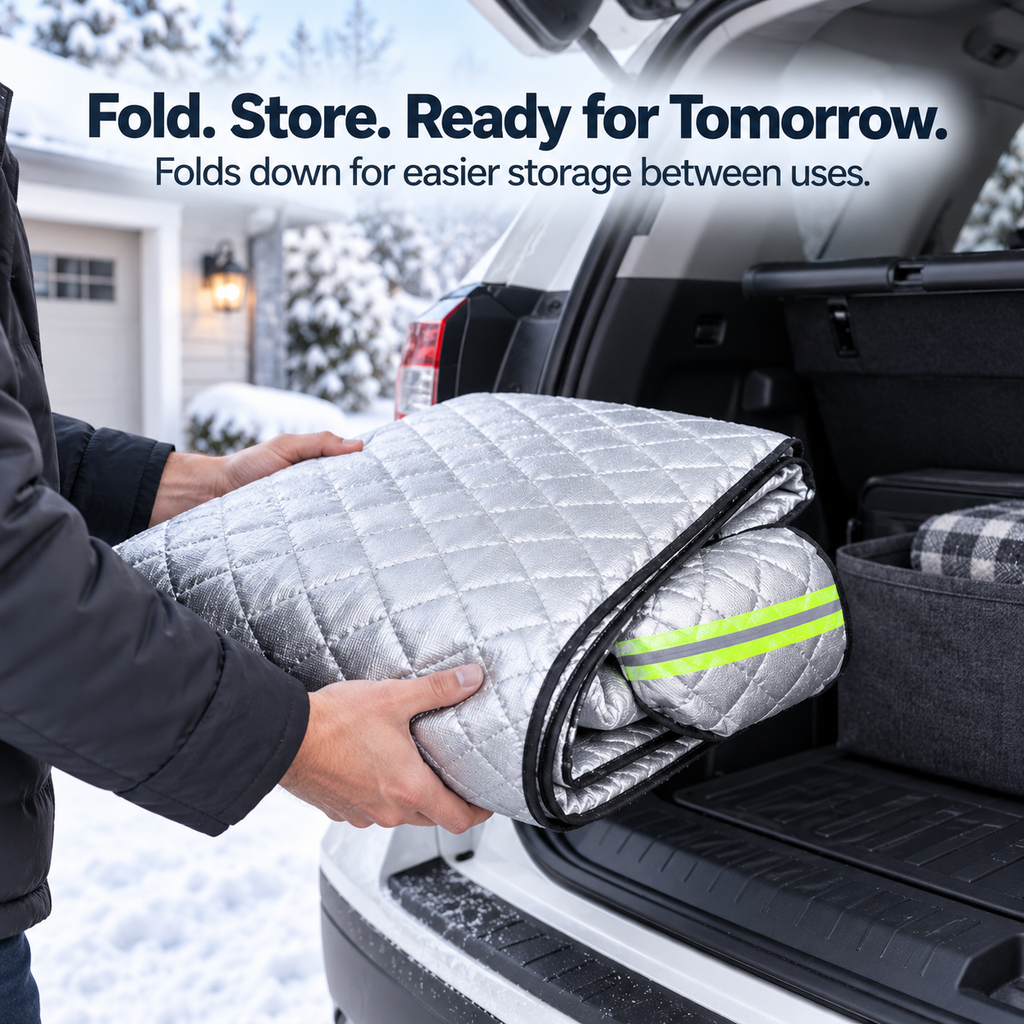 ❄️Quilted Windshield Snow Cover with Side Mirror Covers