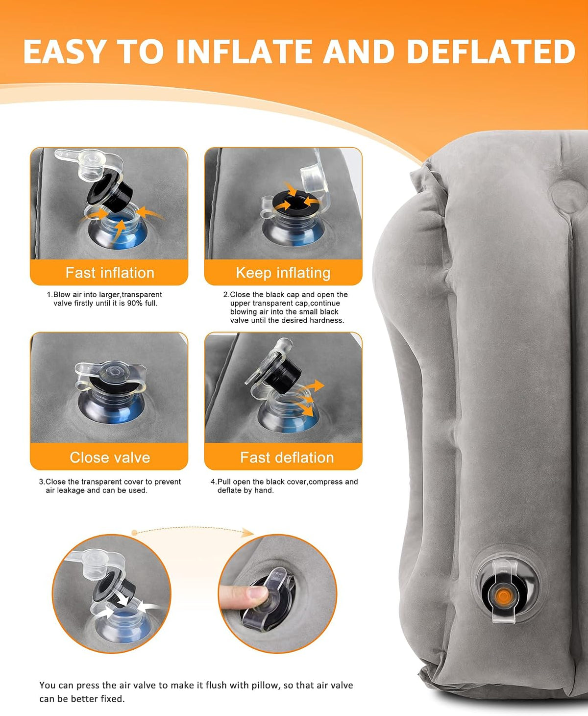 Portable Travel Neck Pillow — Inflatable Cushion for Flights & Road Trips
