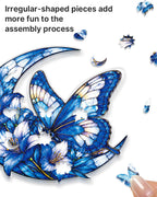 Moonlit Blue Butterflies Light Suncatcher-Acrylic Window Art