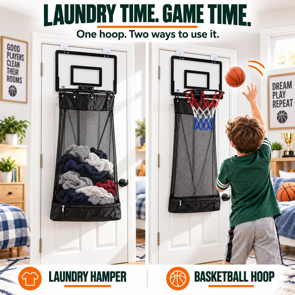 2-in-1 Basketball Hoop & Laundry Hamper