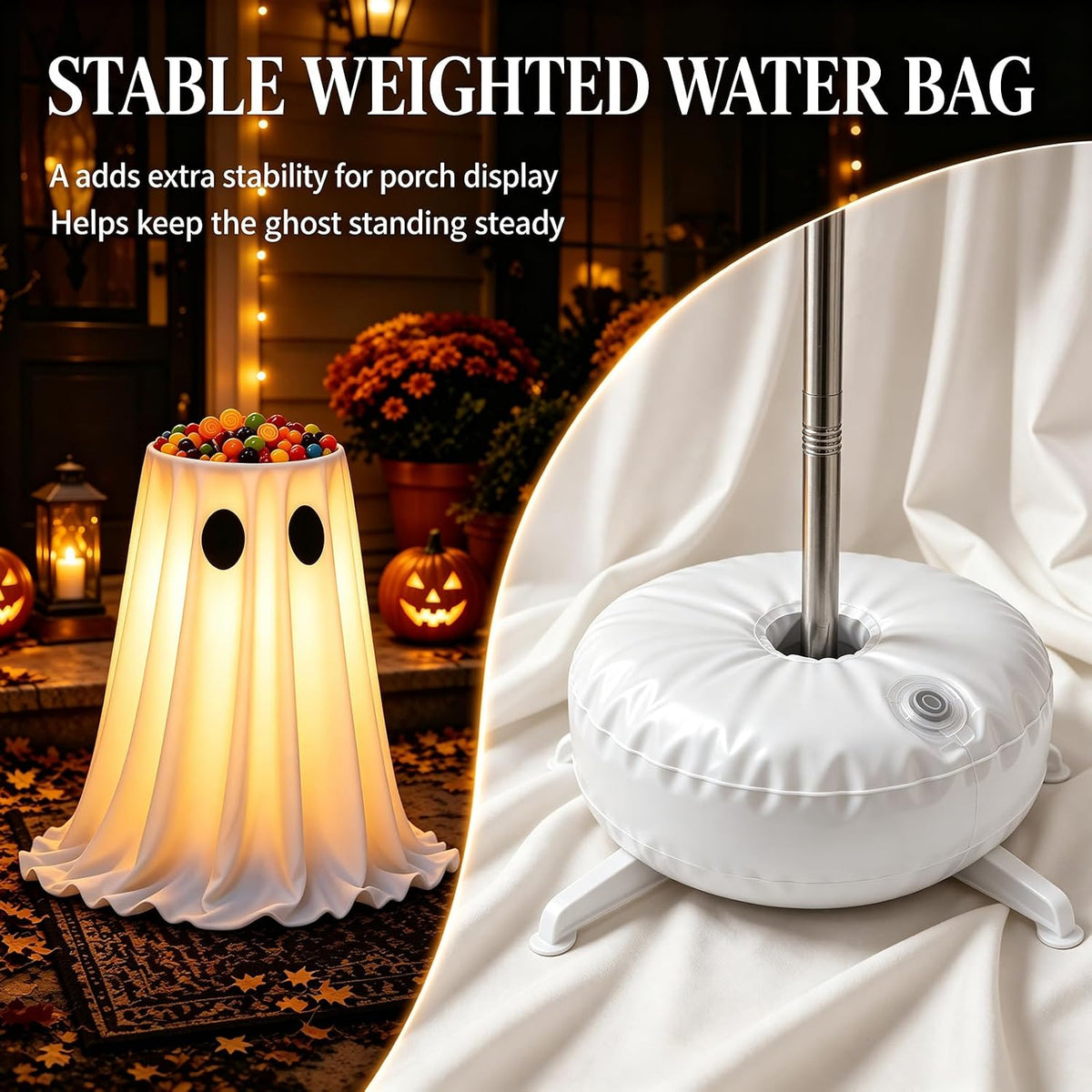 Dolovira Light-Up Halloween Ghost Candy Bowl