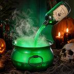 Large Translucent Witches Cauldron with Magic Floating Potion Bottles – LED Halloween Decor Centerpiece