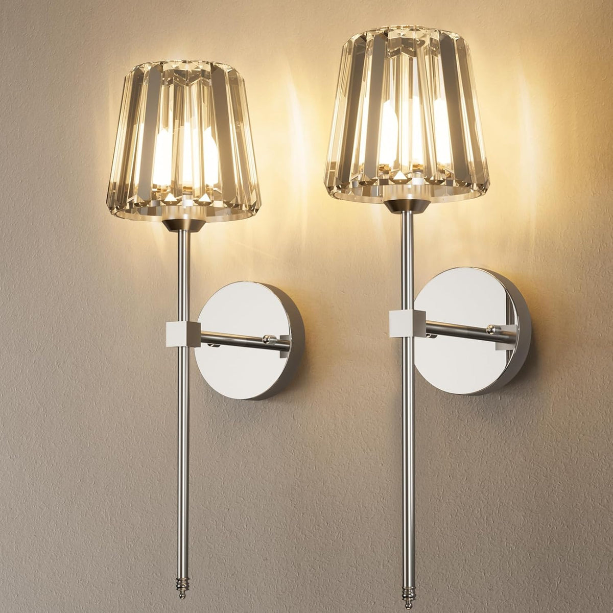 Dolovira Rechargeable Crystal Wall Sconce with Remote Control