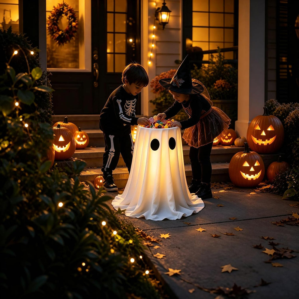 Dolovira Light-Up Halloween Ghost Candy Bowl