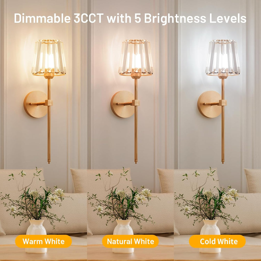 Dolovira Rechargeable Crystal Wall Sconce with Remote Control