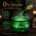 Large Translucent Witches Cauldron with Magic Floating Potion Bottles – LED Halloween Decor Centerpiece