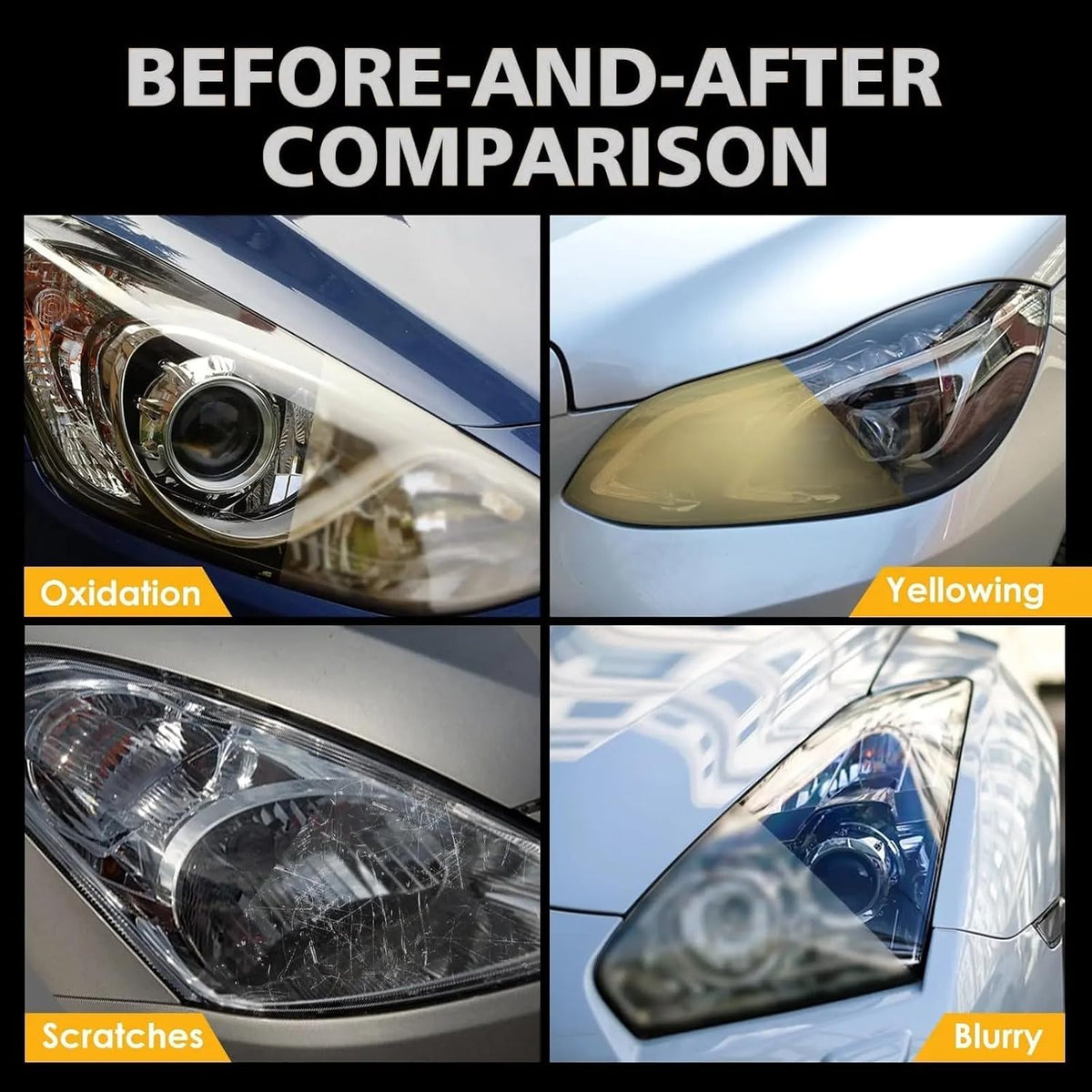 Headlight Restoration Kit – Remove Yellowing, Oxidation & Haze