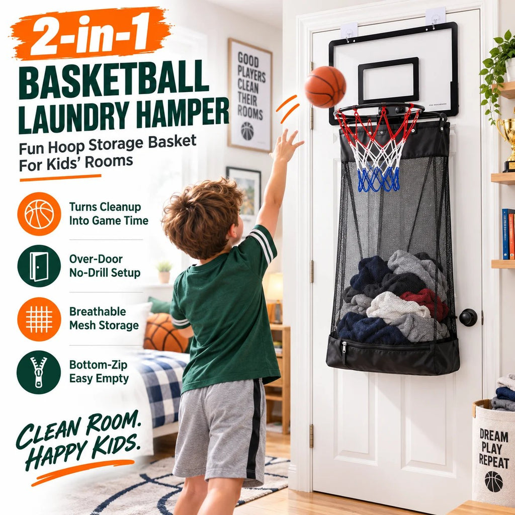 2-in-1 Basketball Hoop & Laundry Hamper