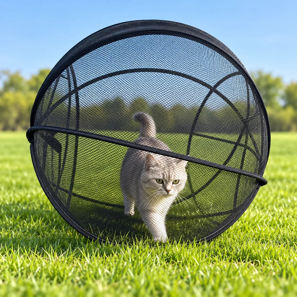Pop-Up Cat Playpen – 32" Portable Mesh Enclosure for Indoor & Outdoor Use