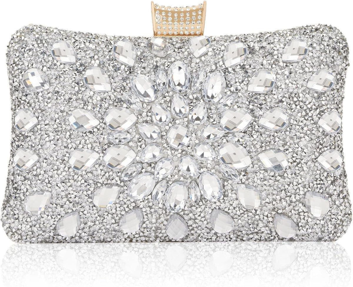 Clutch Purses for Women Crystal Gemstone Evening Bag Wedding Prom