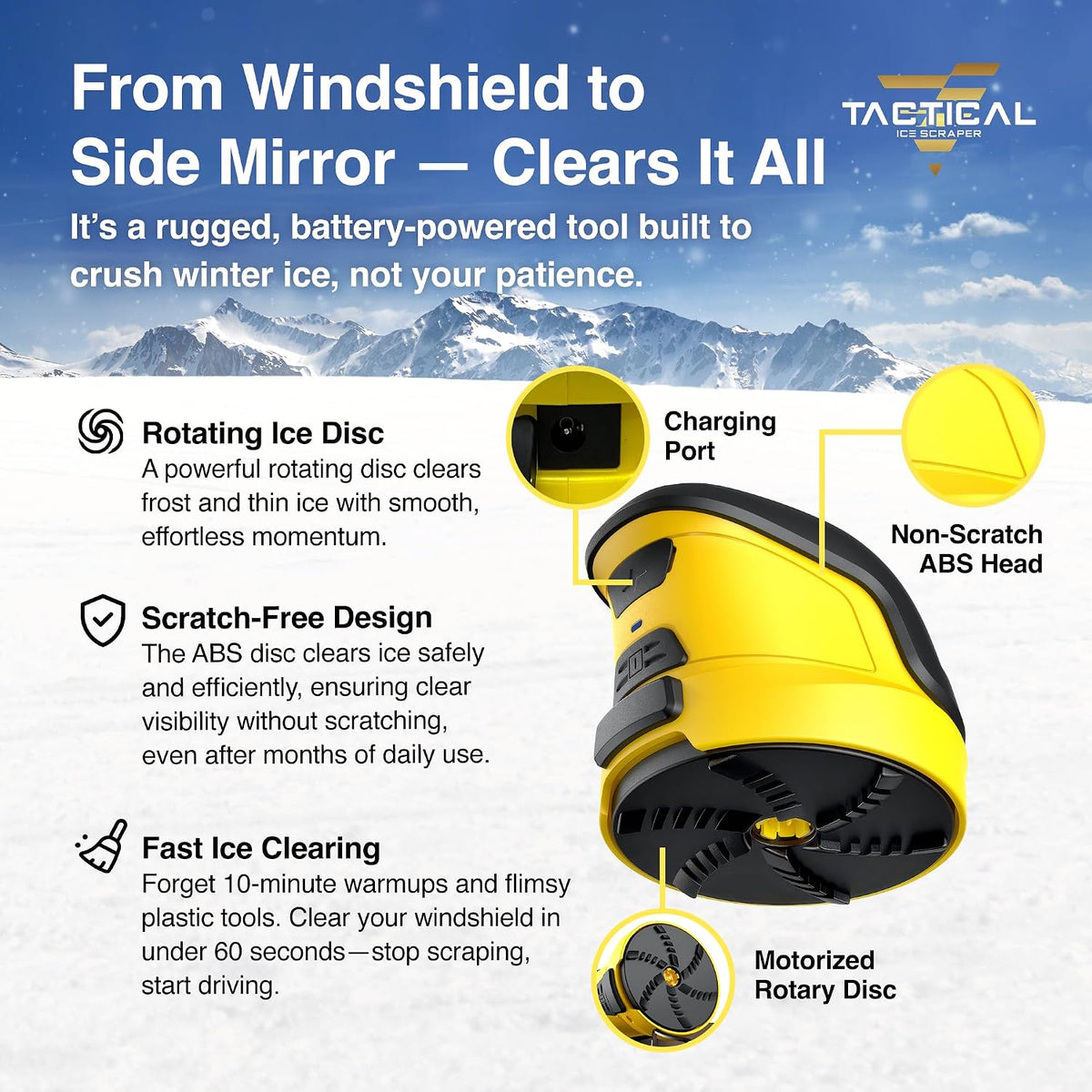 Cordless Electric Ice Scraper – Fast & Easy Windshield Ice Removal