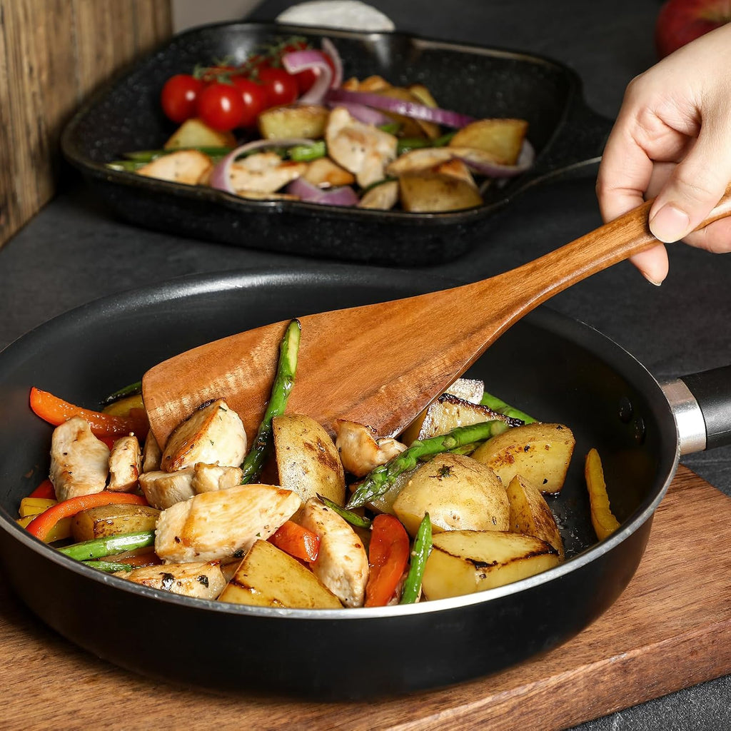 Dolovira Teak Wood Kitchen Utensil Set with Spoon Rest