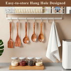 Dolovira Teak Wood Kitchen Utensil Set with Spoon Rest