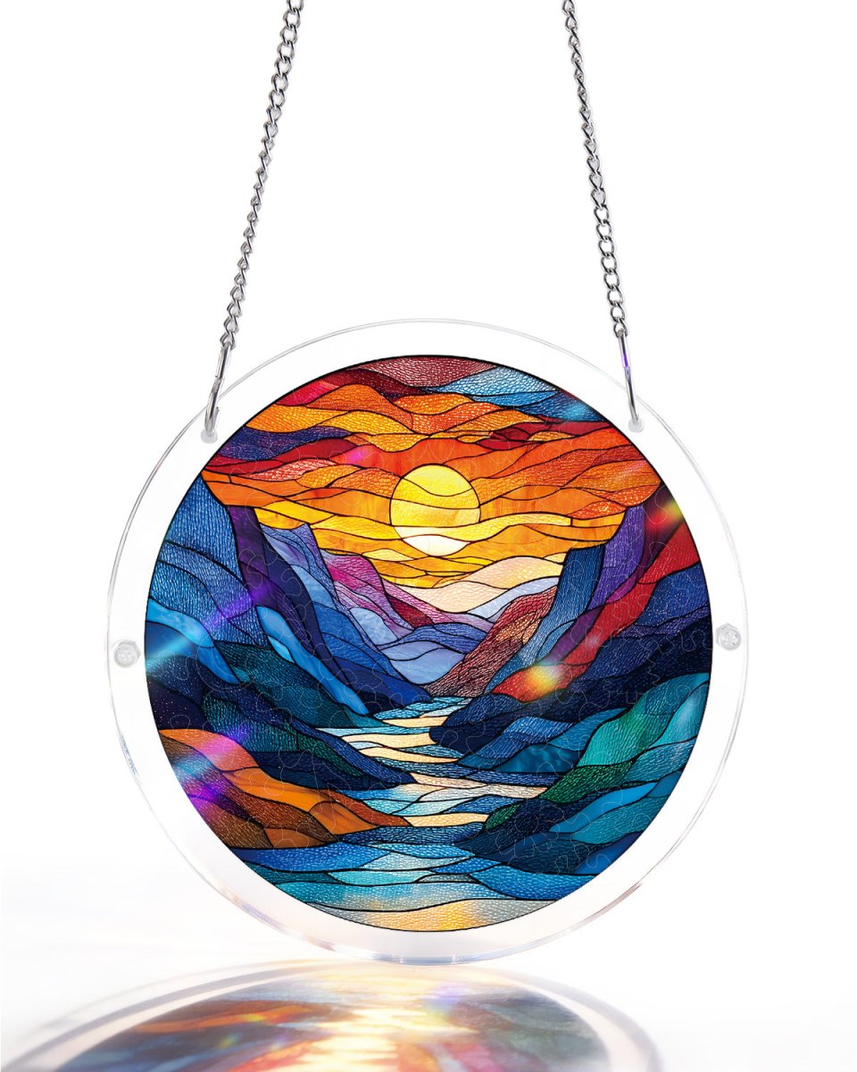 Acrylic Jigsaw Puzzle Suncatcher - Moonlit Riverscape