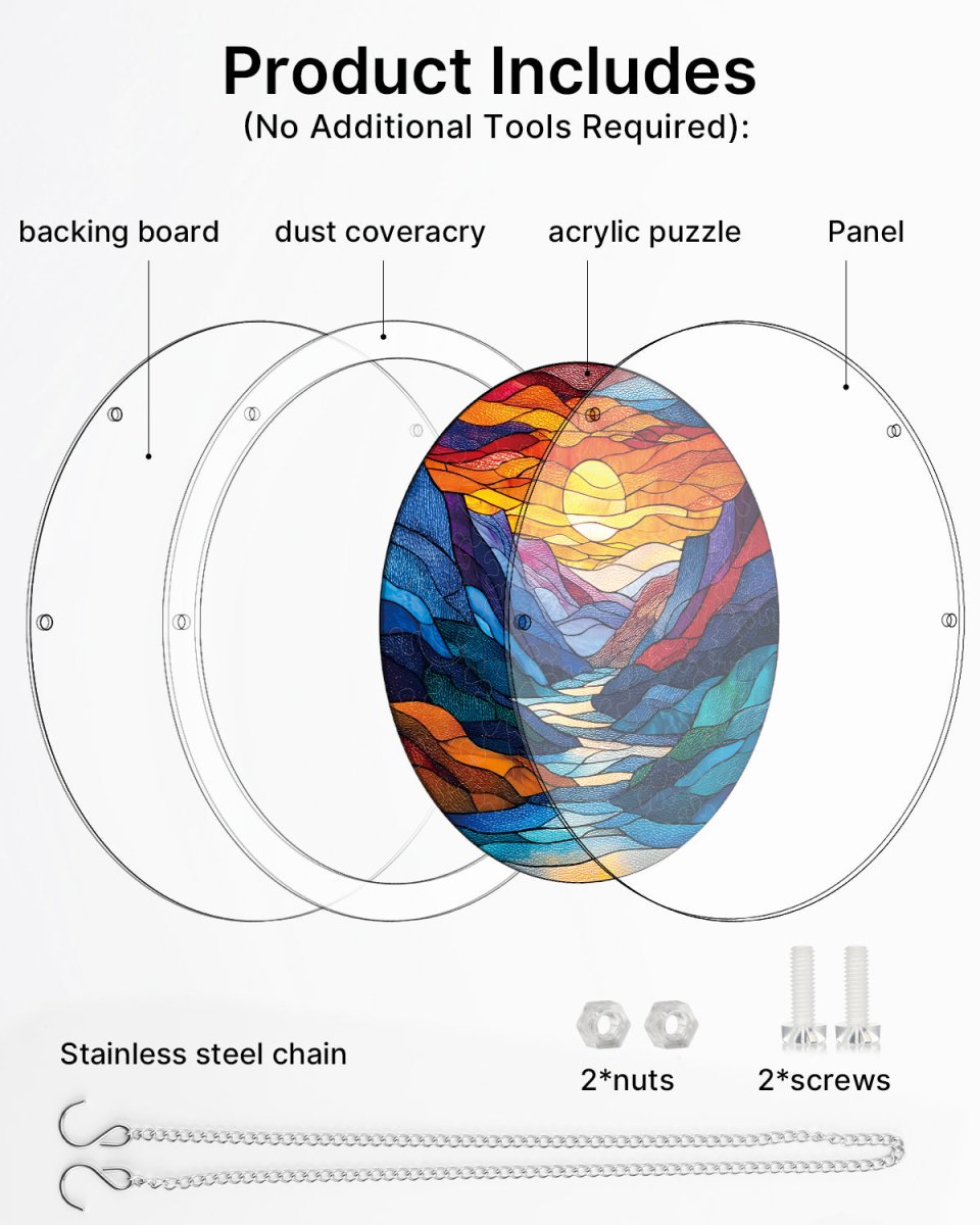 Acrylic Jigsaw Puzzle Suncatcher - Moonlit Riverscape