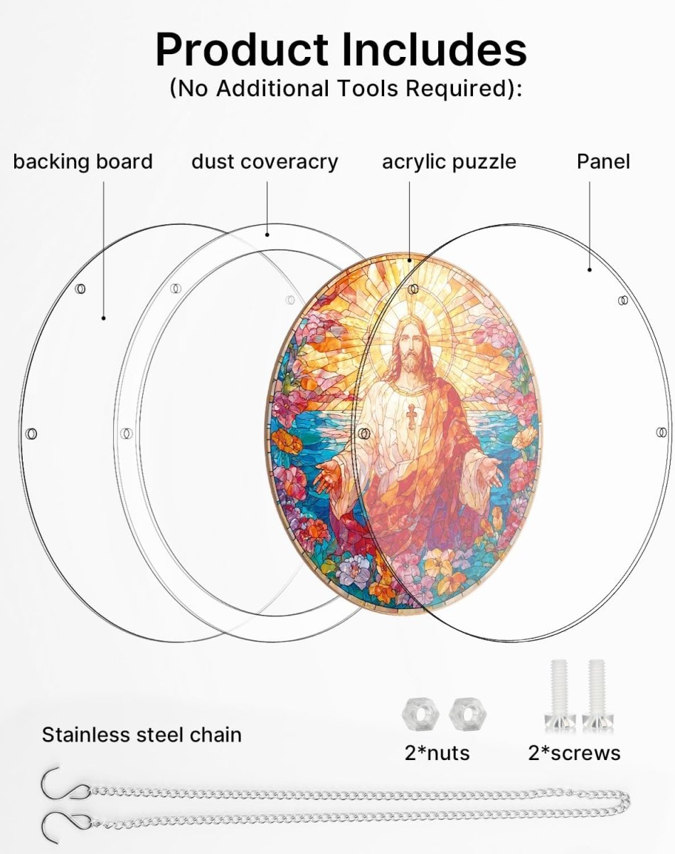 Acrylic Jigsaw Puzzle Suncatcher - Holy Light of Jesus