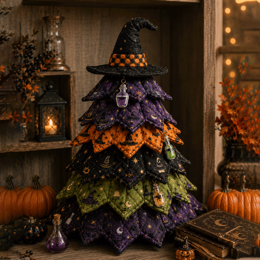 Special Offer - DIY Halloween Cat Quilted Fabric Tree Kit