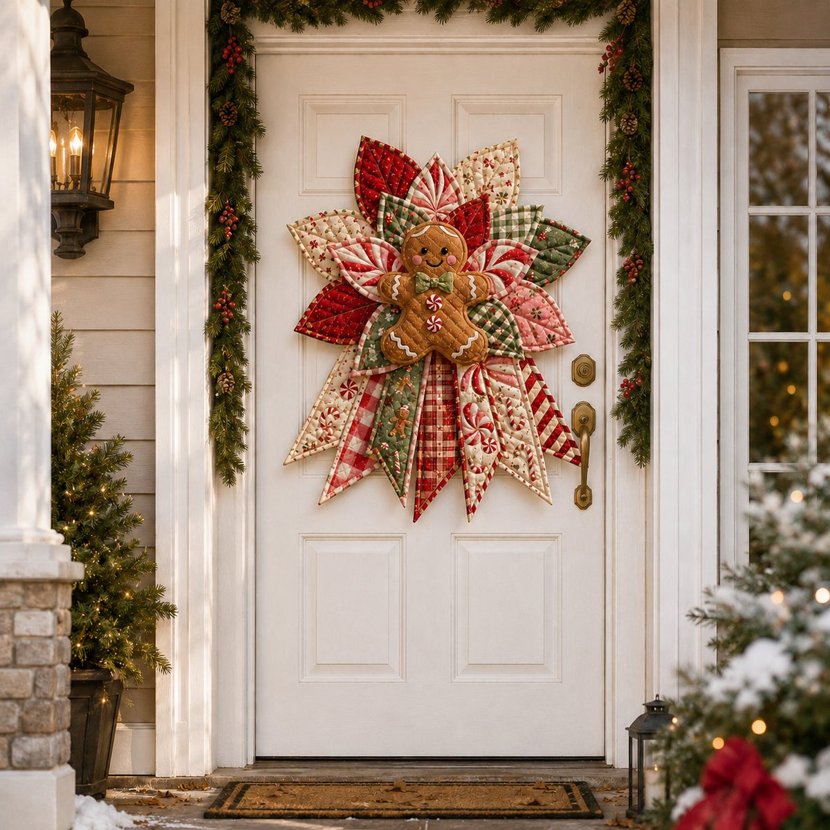Peppermint Gingerbread Cheer - Oversized Christmas Character Quilted Door Hanger Sewing Kit
