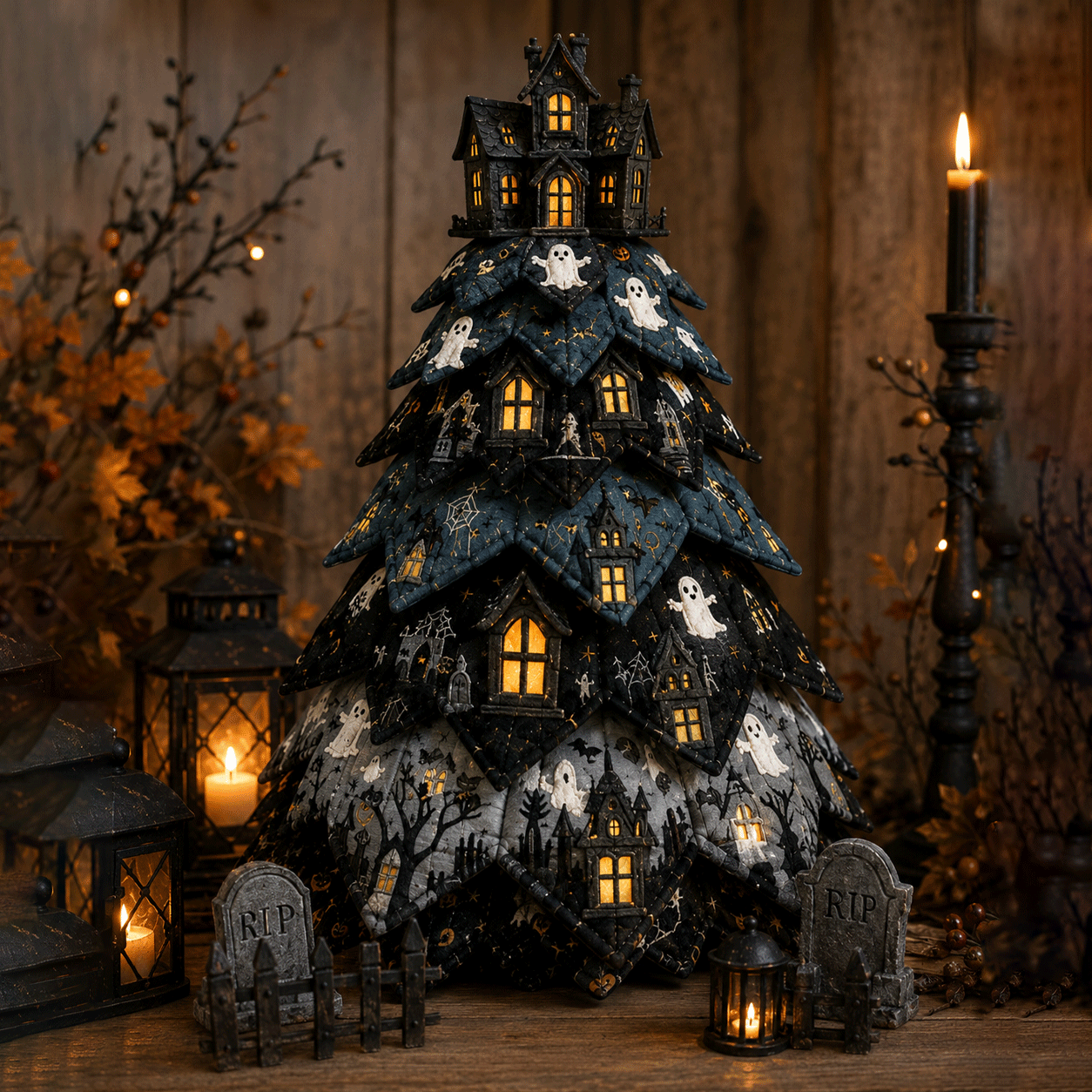 Special Offer - DIY Halloween Cat Quilted Fabric Tree Kit
