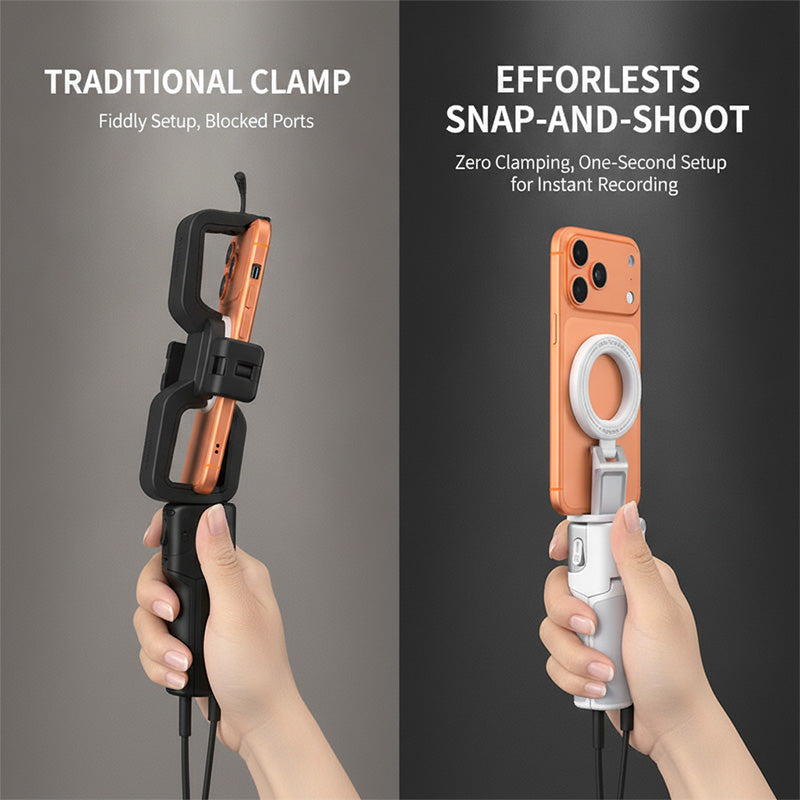 Zoomable Magnetic Palm Grip Mini Selfie Stick