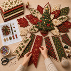 Peppermint Gingerbread Cheer - Oversized Christmas Character Quilted Door Hanger Sewing Kit