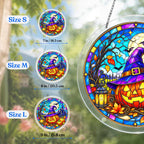 Acrylic Jigsaw Puzzle Suncatcher - Pumpkin Witch