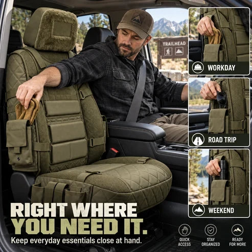 Tactical Truck Seat Cover – Rugged Protection & Smart Storage