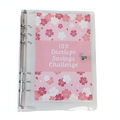 1 Book 100 Days Money Saving Challenge Book With Loose-Leaf Binder Pink Cover