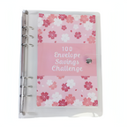 1 Book 100 Days Money Saving Challenge Book With Loose-Leaf Binder Pink Cover