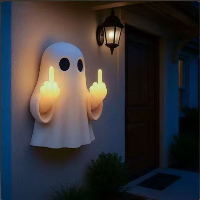 Cute Ghost Night Light with Middle Finger Gesture