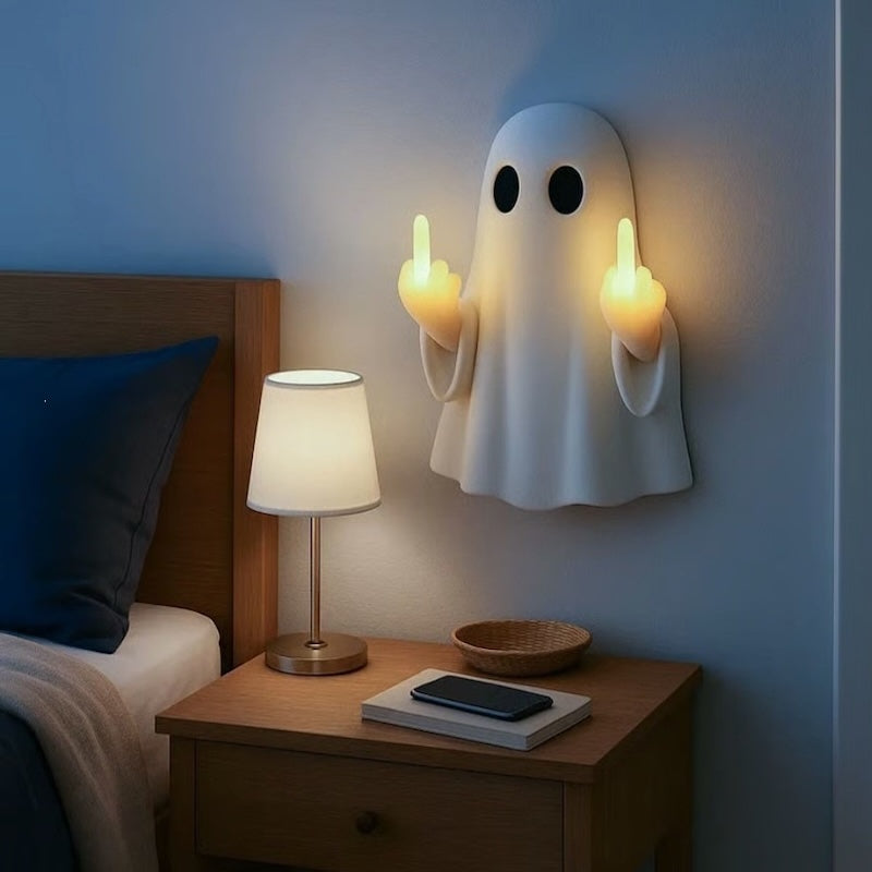 Cute Ghost Night Light with Middle Finger Gesture