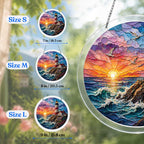 Acrylic Jigsaw Puzzle Suncatcher - Sunset Lighthouse