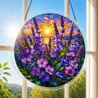 Acrylic Jigsaw Puzzle Suncatcher - Violet Sunset