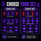 3D LED Bat Light Halloween Wall Decor – Glowing Spooky Party Ornaments (24-Piece Set)