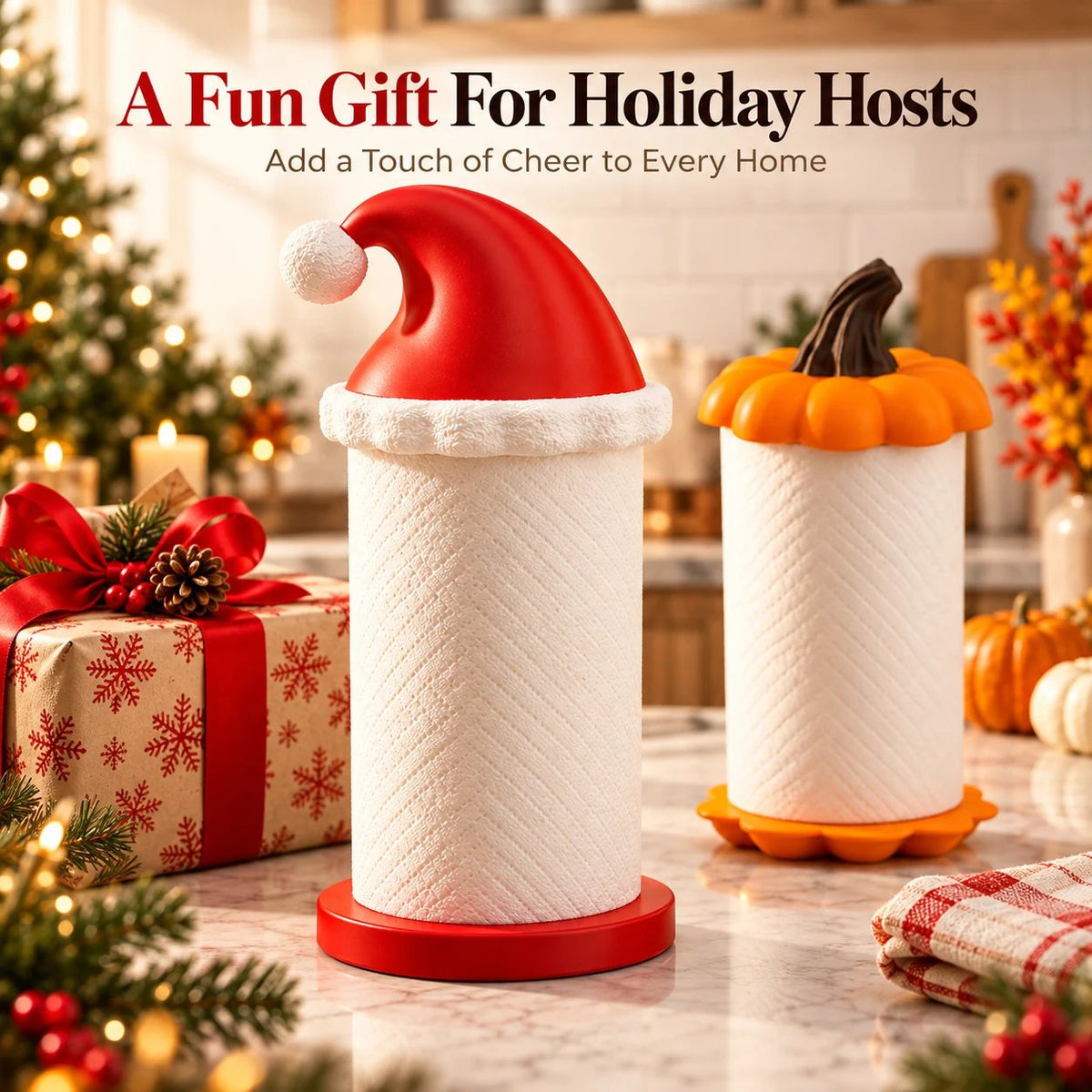 🎅 Santa Hat Paper Towel Holder