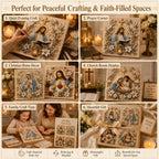 ✝️ DIY Jesus Pearl Art Kit | 3D Pearl-Style Christian Artwork for Prayer Corners & Faith Gifts