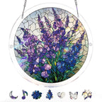 Acrylic Jigsaw Puzzle Suncatcher - Violet Garden Grace