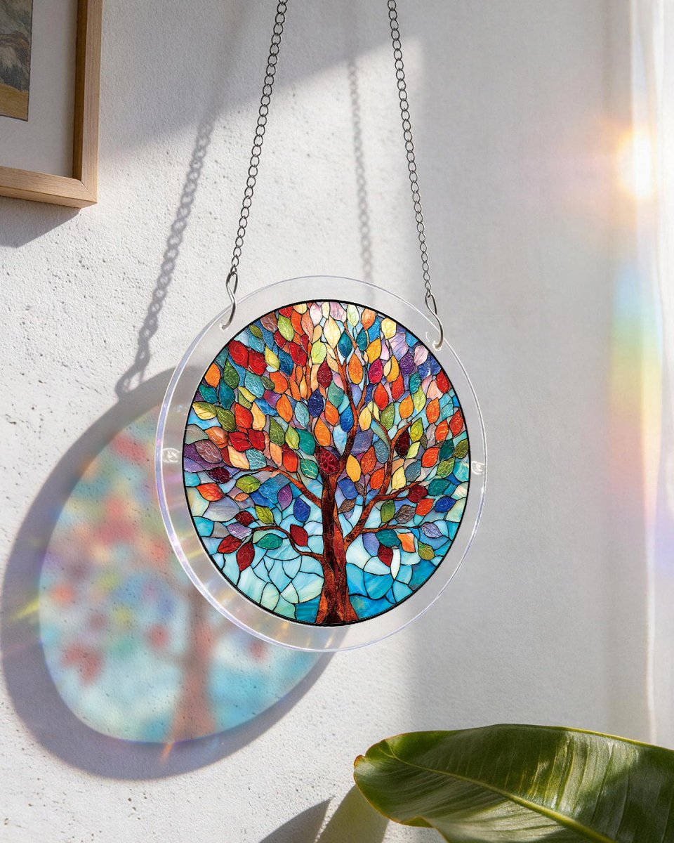 Acrylic Jigsaw Puzzle Suncatcher - Vivid Tree of Life