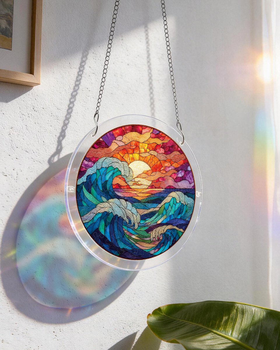 Acrylic Jigsaw Puzzle Suncatcher - Chasing the Sun Sea