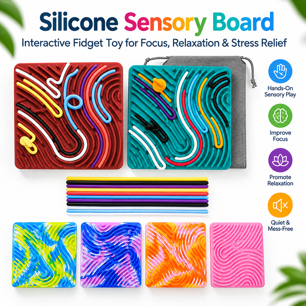 Silicone Sensory Fidget Board – Interactive Activity Toy for Focus, Relaxation & Stress Relief