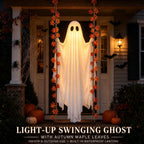 LED Light-Up Swinging Ghost Halloween Decor