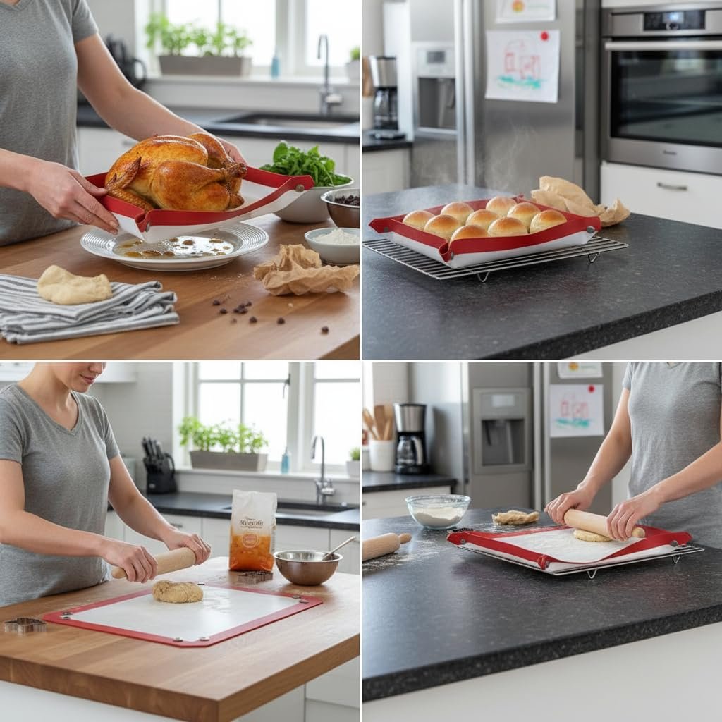 Foldable Silicone Baking Mat – Nonstick Reusable Oven Tray