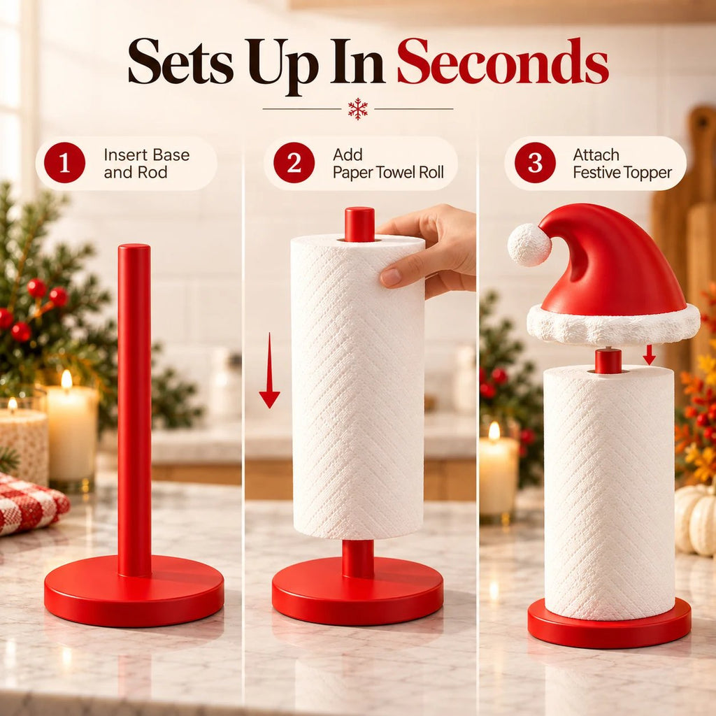 🎅 Santa Hat Paper Towel Holder