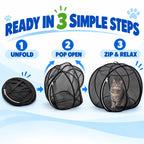 Pop-Up Cat Playpen – 32" Portable Mesh Enclosure for Indoor & Outdoor Use